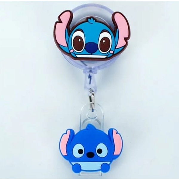 Porta Crachá Retrátil Stitch